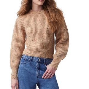 French Connection Natalya Ribbed Sweater Wool Blend L